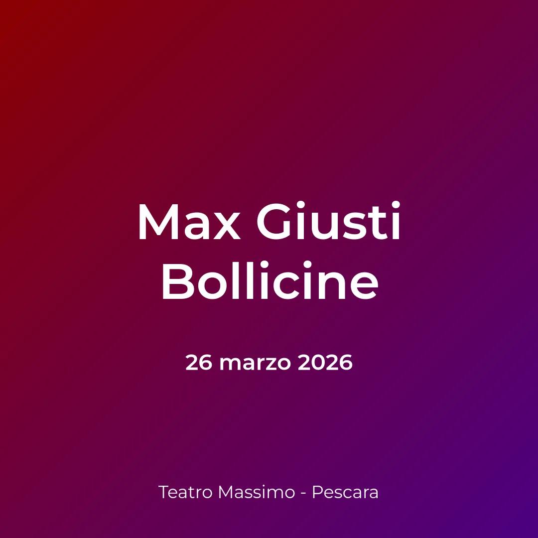 Copertina: Max Giusti Bollicine